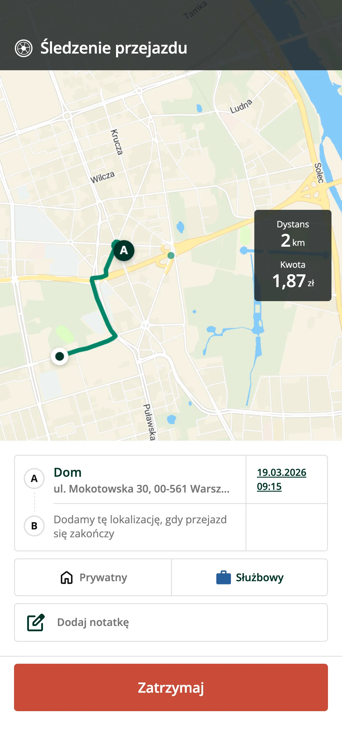 Automatyczna ewidencja przebiegu